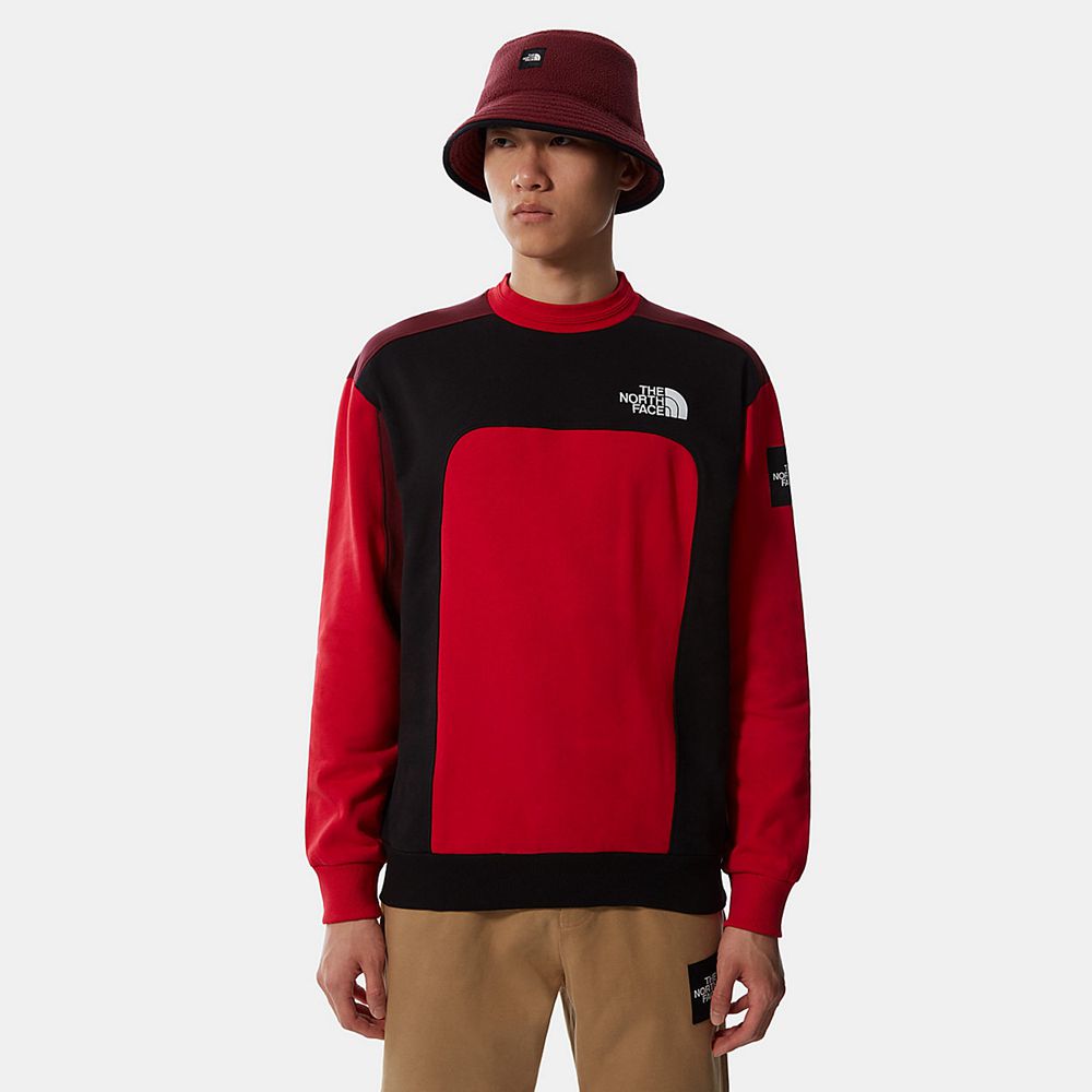 The North Face Sweater Mens Australia - The North Face Mtn Archives Cut & Sew Red Mountain (JWC-8503